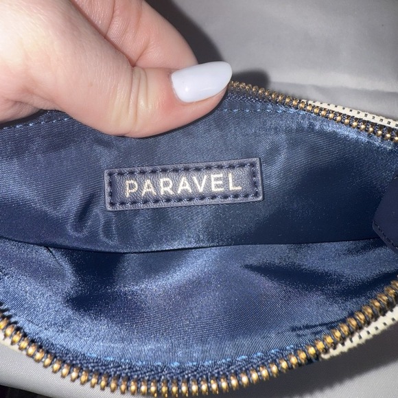 PARAVEL Small Cabana Zip Pouch Paloma Tan TMS Monogram Wallet Travel - Picture 4 of 10